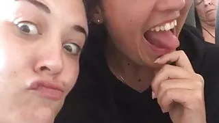 Having some fun with friends on a plane