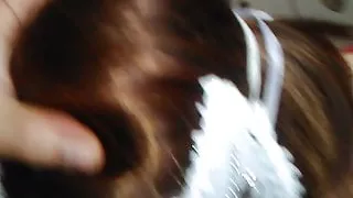 Face fucking sex doll in mask