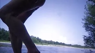 aurelia bathing string swimsuit in river