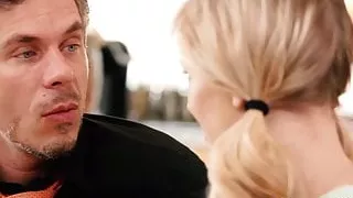 The babysitter gets pounded from the back after sucking dick