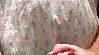 Wanking off in panties and dresses
