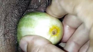 cucumber and dildo fucking