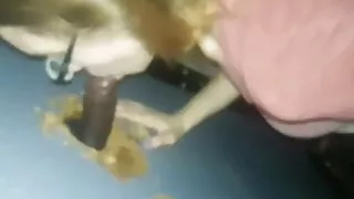 Bbc at the gloryhole for white slut