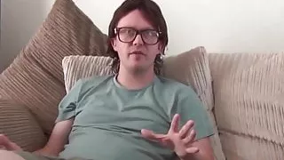 Amateur chokes on nerd dick and moaning as it fills her hole