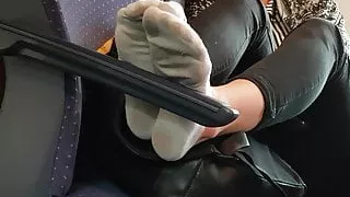 White worn socks in german train