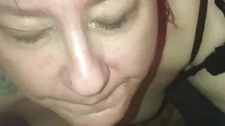 BBW mature wagtail007 blowjob and facial