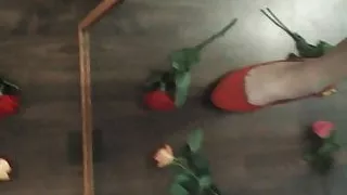 Bare feet and shoes changing.