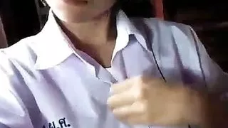 Cute young Thai girl shows her big boobs and pretty pussy