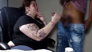 BBC Interracial Handjob from BBW