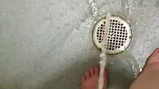 Quick piss on the sewer cap