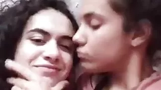 Cute lesbian playing