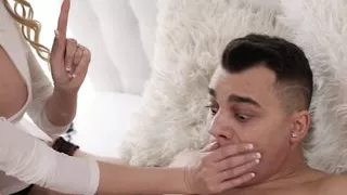 STEP MOM Big tits UK blonde MILF Amber Jayne dominates