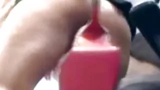 Farting in a slutty schoolgirl outfit