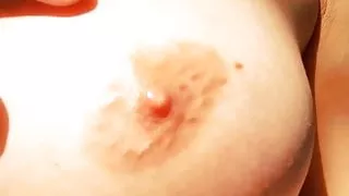 Big breast and red nails