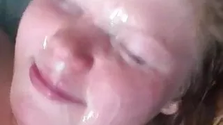 Facial on chubby girlfriend