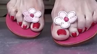 Toeloop Softcore 1.5 Red Nails Pink Sandals.