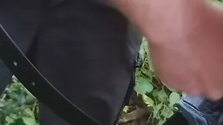 Fat old man wanks me off in public