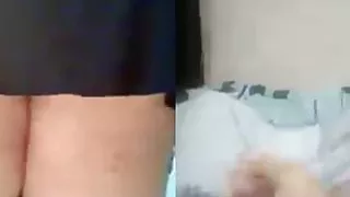 Antonella in black paint & dress for friend which cum in cam