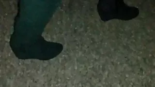 Walking in skirt and boots