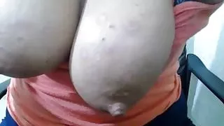 Milk filled big Latina tits drip