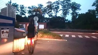 public flashing exhib in city