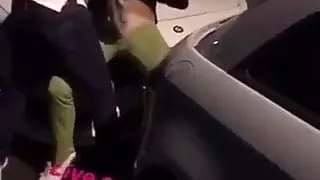 British girl fingered on car