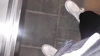 girl walked and tugged her clitoris