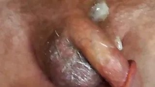 backhand masturbation and ejaculating big cum load