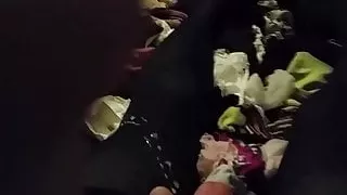 Sissy Sara cumming on her sheer thigh highs