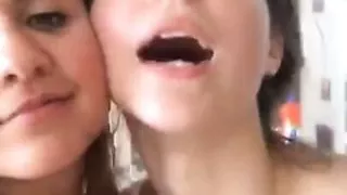 7 girls kissing, showing tits and having fun in a party 5