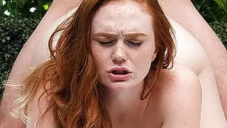 Bubble Butt Natural Redhead Fucks 2 Guys Same Time