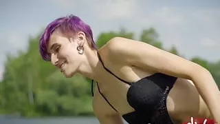 MyDirtyHobby - Eva-Baumgartner posing in the lake