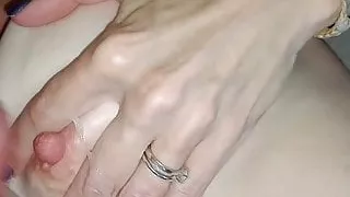 Lady J gets cum on her breast