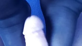 Black stocking feet cock play