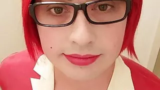 Red Hair Latex Sissy Nurse