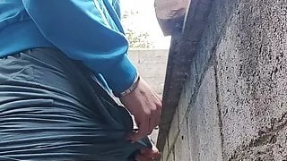 Pissing in public garden