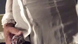 Trying to stroke while caged