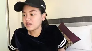 Thai girl trims beaver and gets creampied