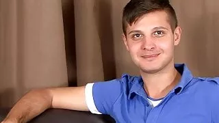 Interviewed amateur Razvan Angels solo plays with his cock