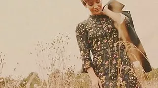 Frankie Bridge in a floral dress for Oasis