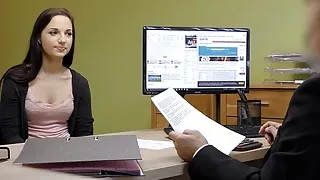LOAN4K. Serious loan agent drills asshole of pretty brunette