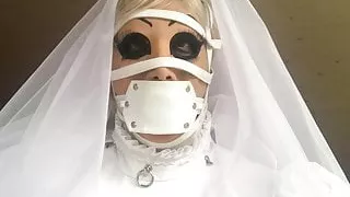 Gagged Shemale Bride with big Mouthgag