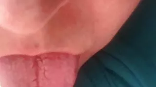 Licking my titty