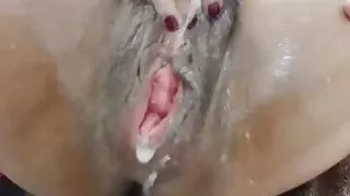 Pussies played with, wet, messy and gaped