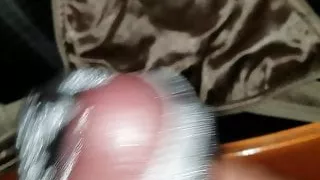 Small cum into a Victoria secret satin thong