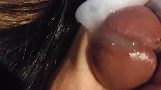 Er versucht, auf meinem langen Haar abzuspritzen