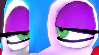 Toy bonnie playing with her self