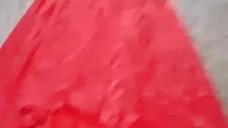 Jizz on My girlfriend Red mermaid satin dress