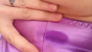 Teasing myself with satin. Making me so wet.