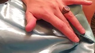 Making my panties wet with satin panties.